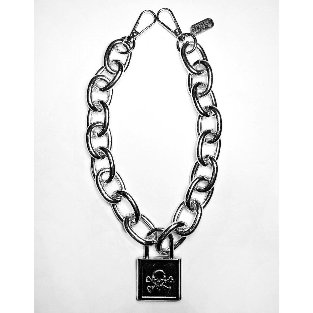 Tripp NYC - Lock and Chain Necklace - Silver coloured